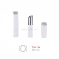 Cosmetic empty lipstick tube packaging plastic white square lipstick tube