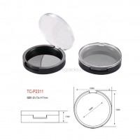 Makeup beatiful custom powder case plastic empty round compact powder container